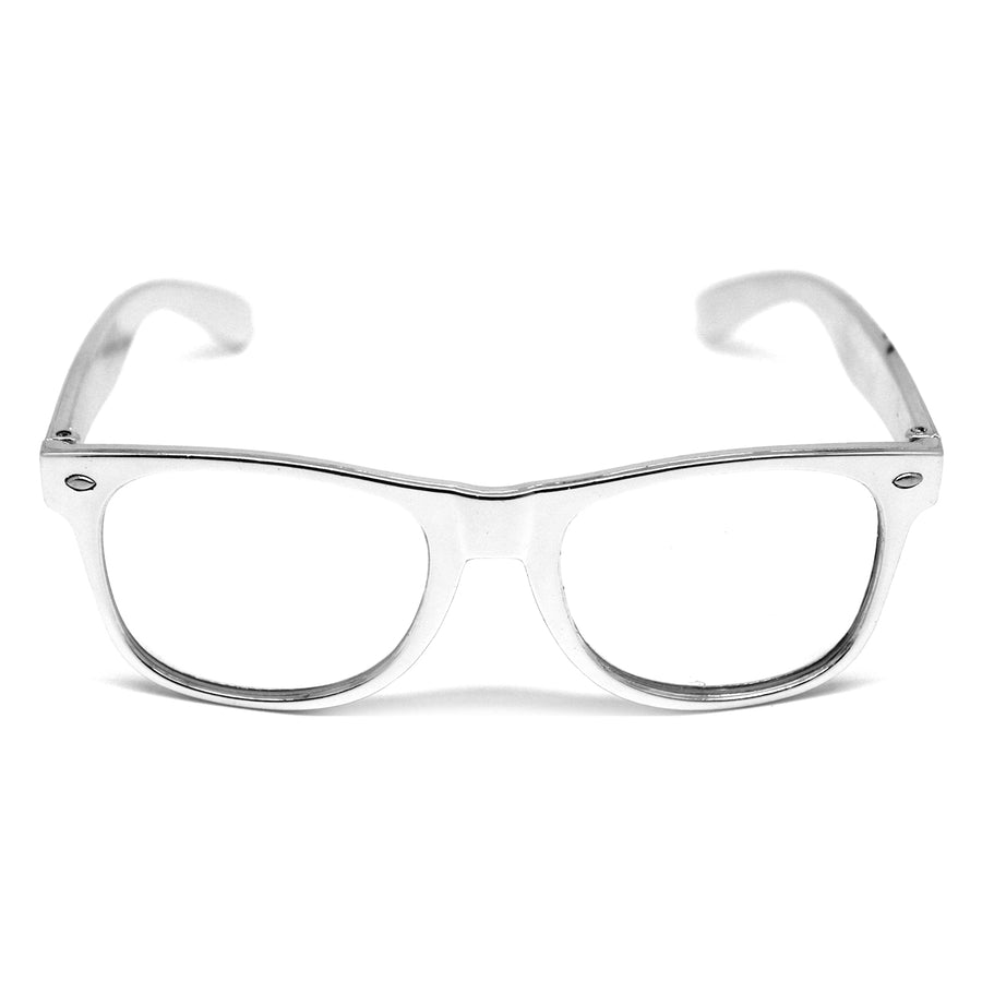 Silver Wayfarer Party Glasses with Clear Lens
