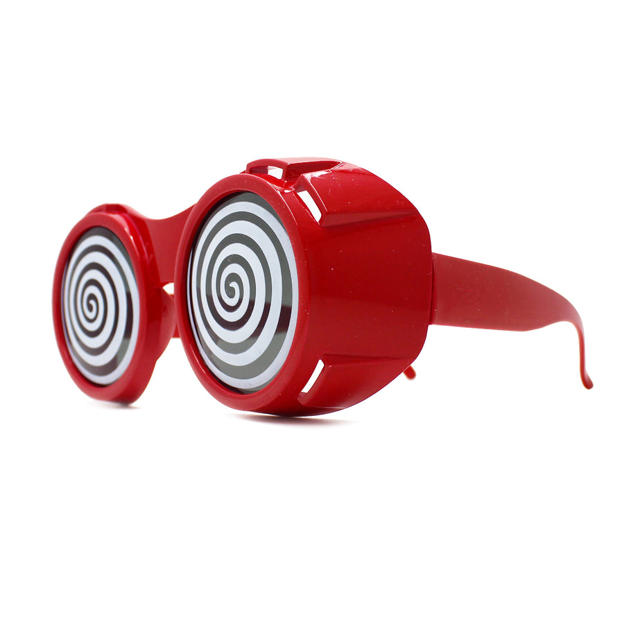 Red Hypno Spiral Goggles