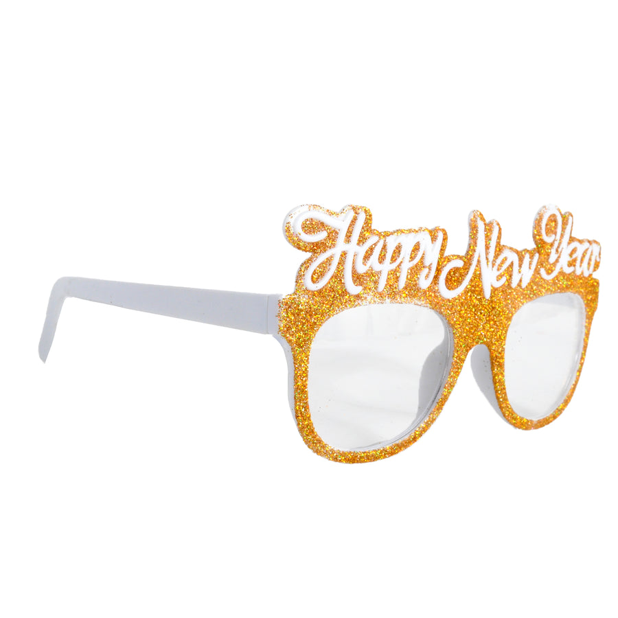 Happy New Year (Gold Glitter) Party Glasses