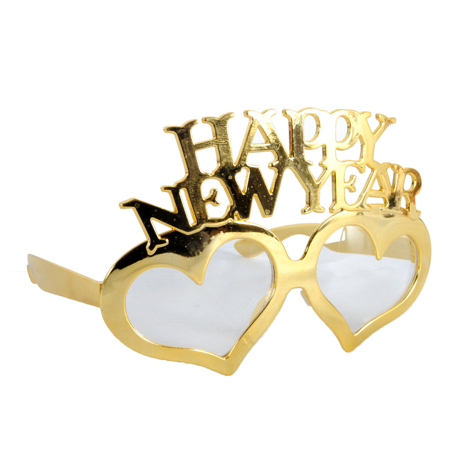 Happy New Year (Gold Heart) Party Glasses