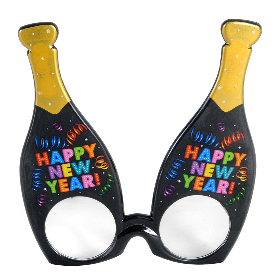 Happy New Year Champagne Bottle Party Glasses