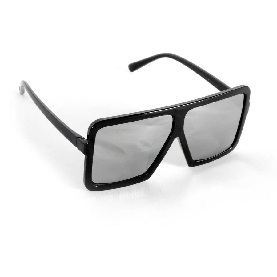 Square Framed Party Glasses (Black Mirror Lens)