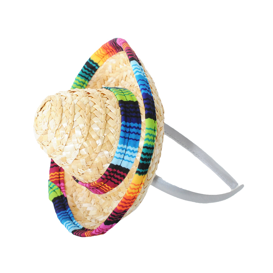 Mini Mexican Straw Hat on Headband