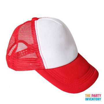Red Half Mesh Baseball Cap