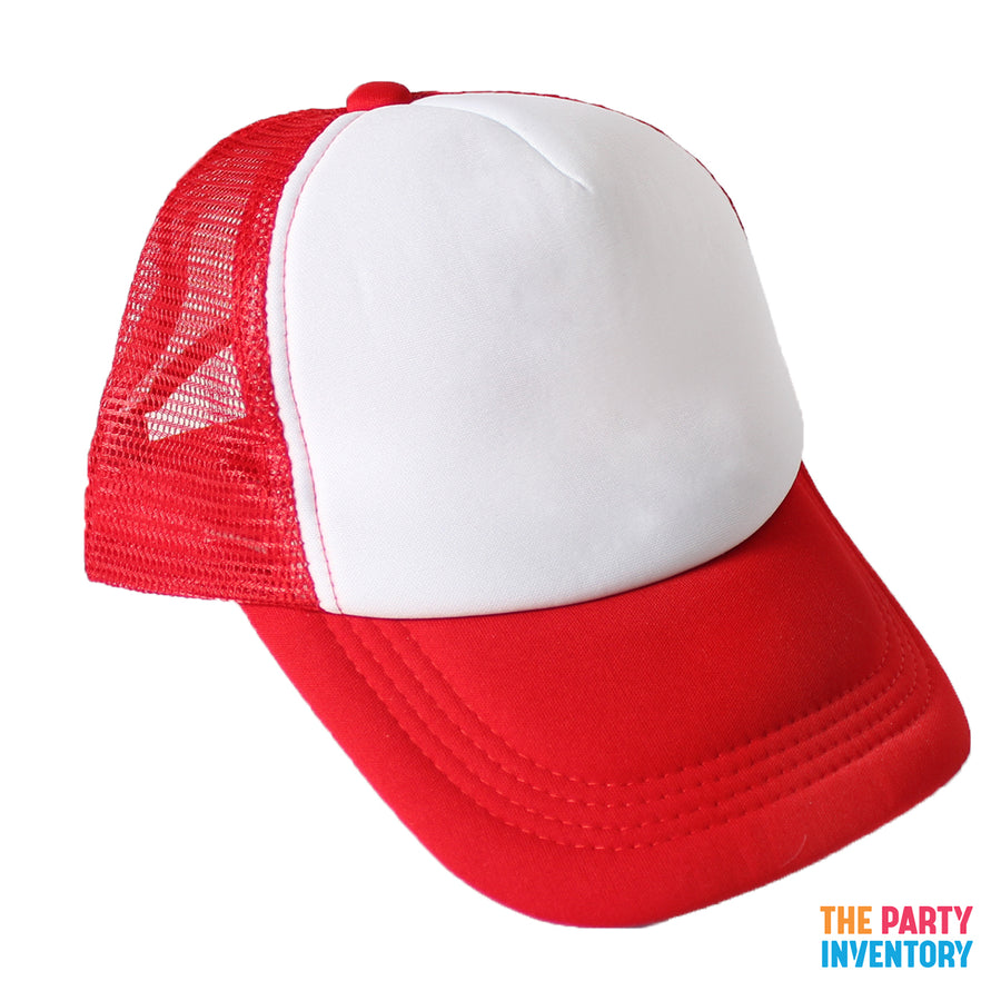 Red Half Mesh Baseball Cap