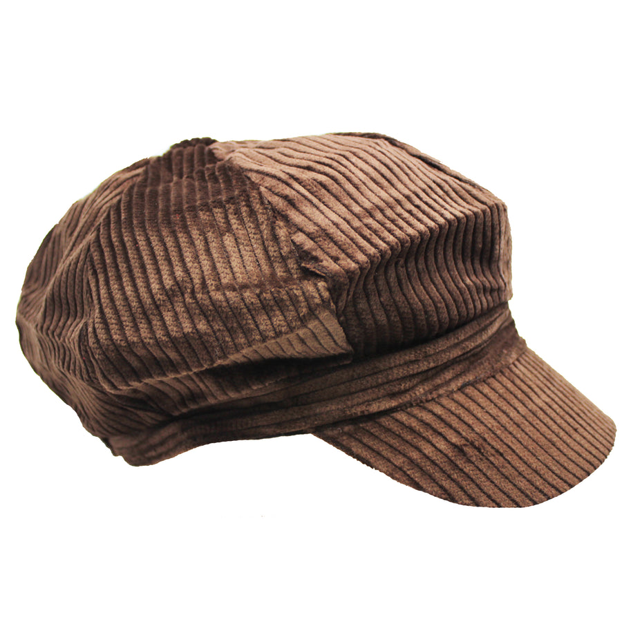 Brown Corduroy 8 Panel Poor Boy Cap