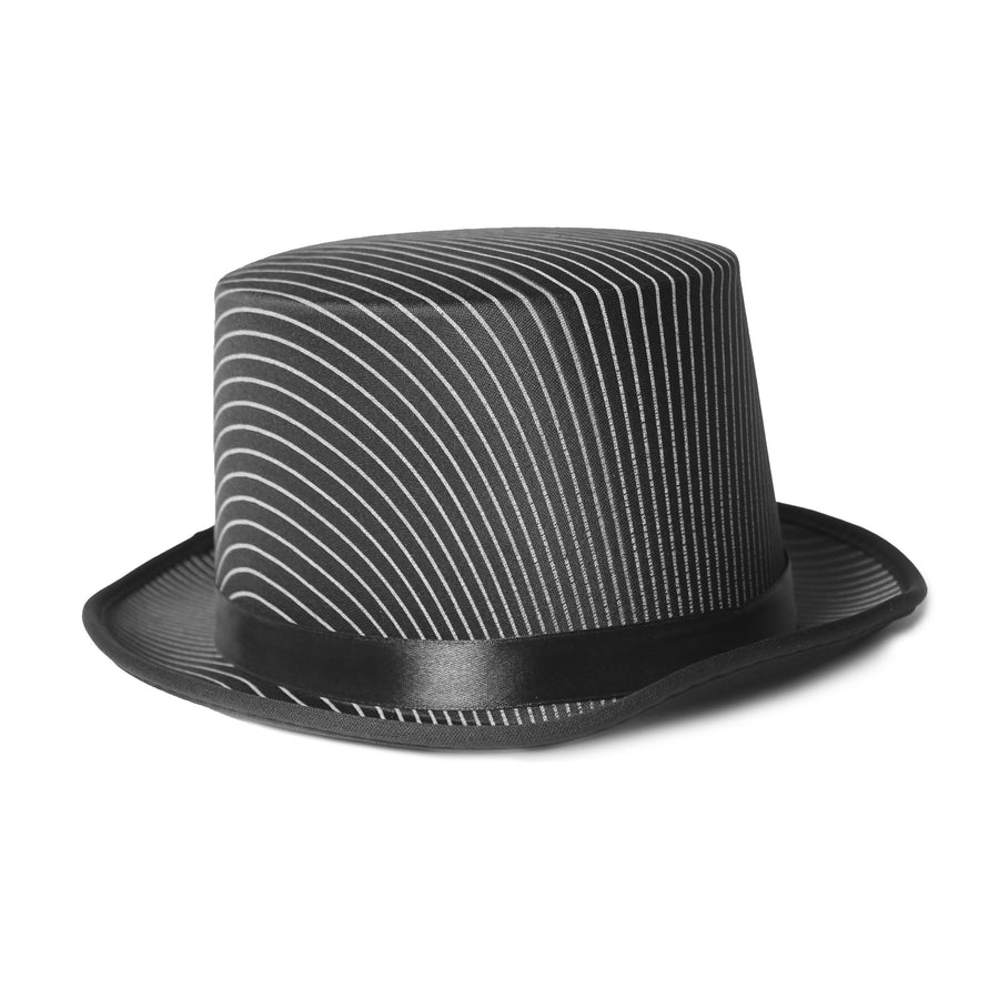 20s Gangster Pinstripe Top Hat