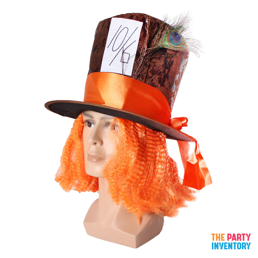 Crazy Hatter 10/6 Top Hat with Wig