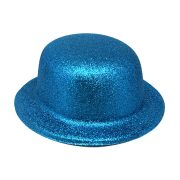 Glitter Bowler Hat (Light Blue)
