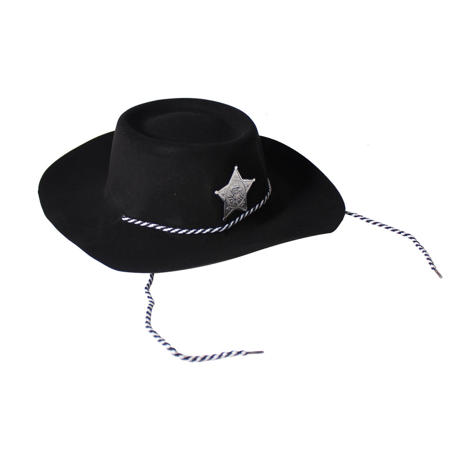 Black Plastic County Sheriff Hat (6pk)