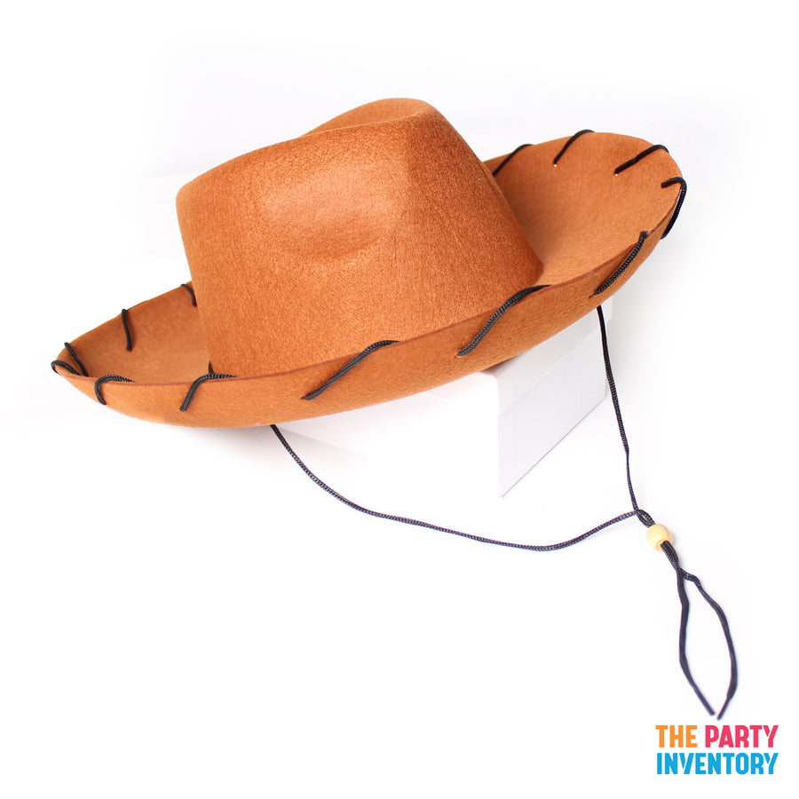 Brown Cowboy Character Hat with String