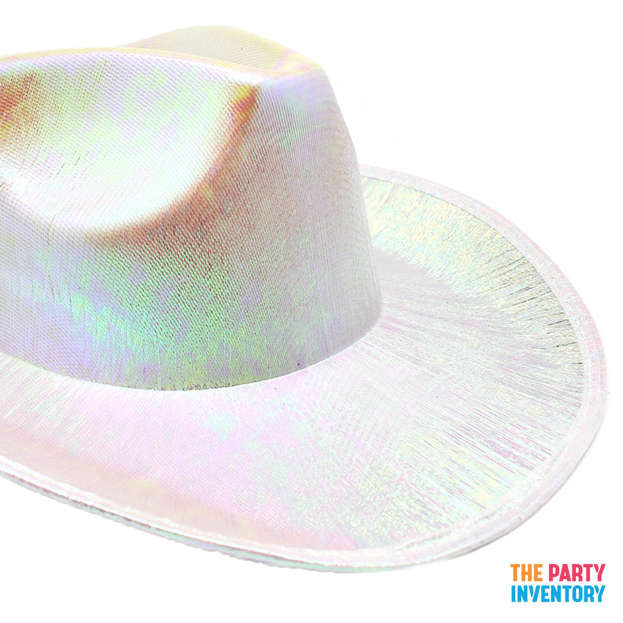 White Metallic Cowboy Hat