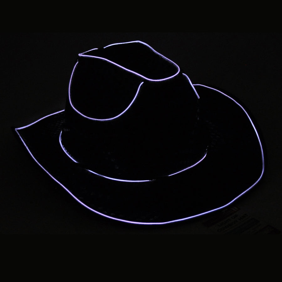 White Silver Sequin Cowboy Hat (Light Up)