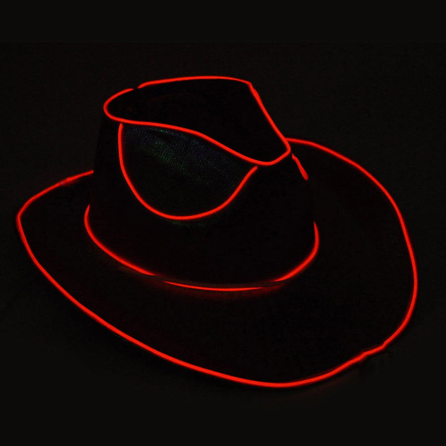 Red Metallic Cowboy Hat (Light Up)