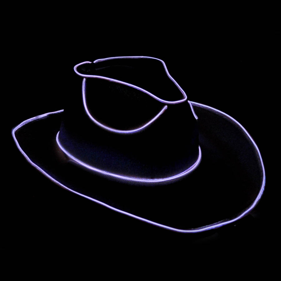 White Metallic Cowboy Hat (Light Up)