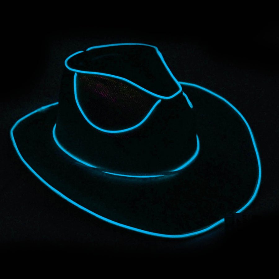 Blue Metallic Cowboy Hat (Light Up)