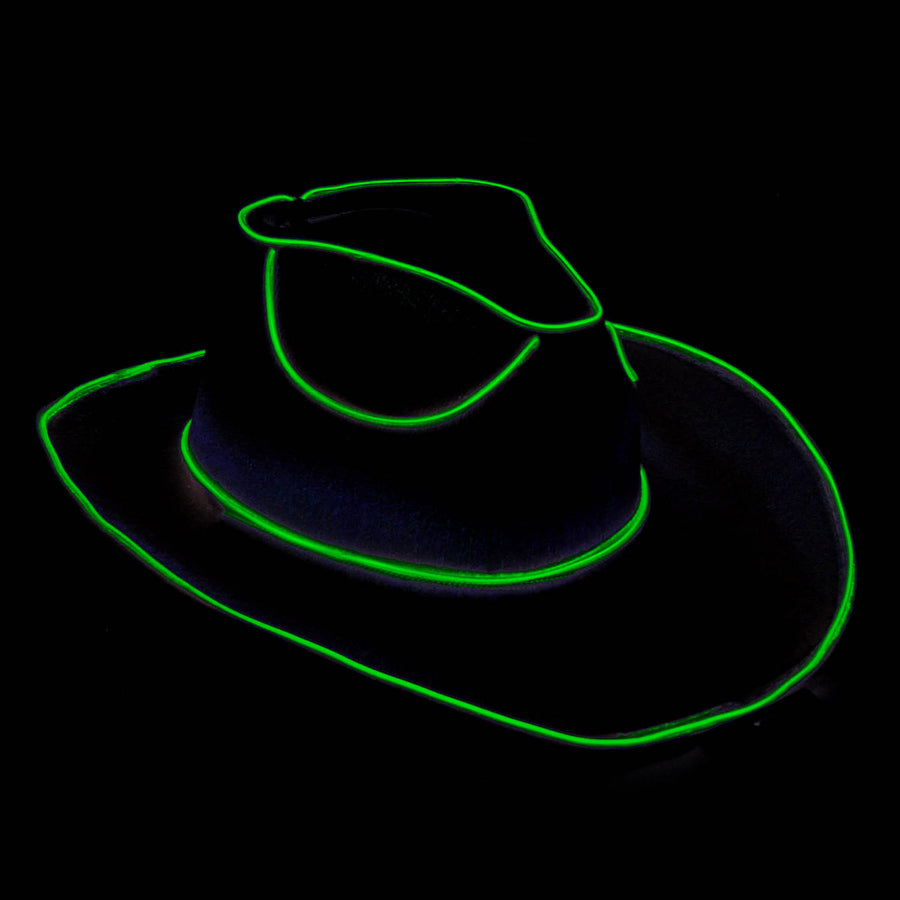 Green Metallic Cowboy Hat (Light Up)