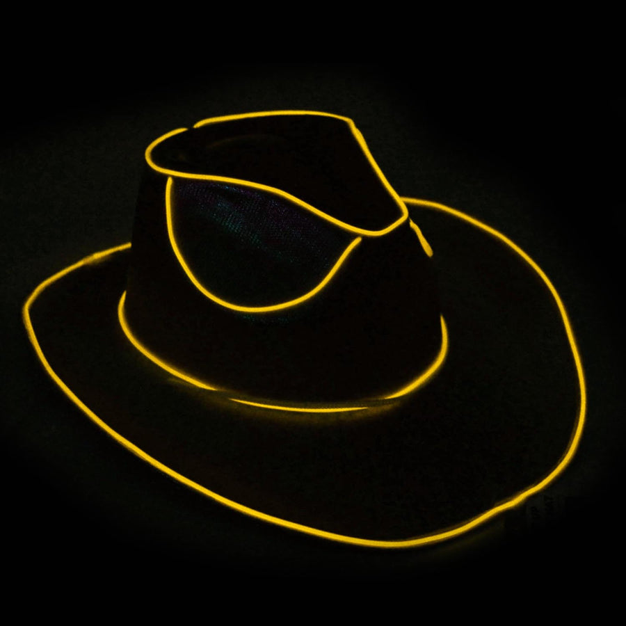 Yellow Metallic Cowboy Hat (Light Up)