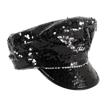 Black Sequin Cap