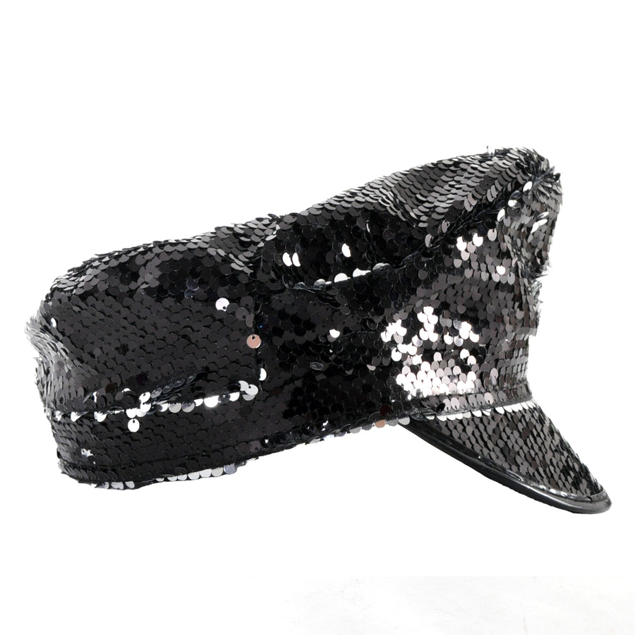 Black Sequin Cap