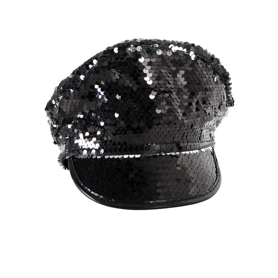 Black Sequin Cap