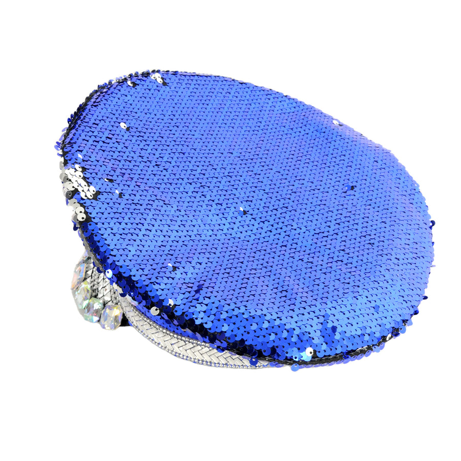 Deluxe Blue Sequin Festival Cap