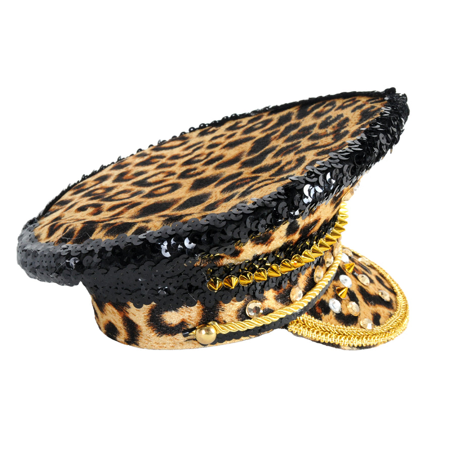 Deluxe Leopard printed Studded Cap