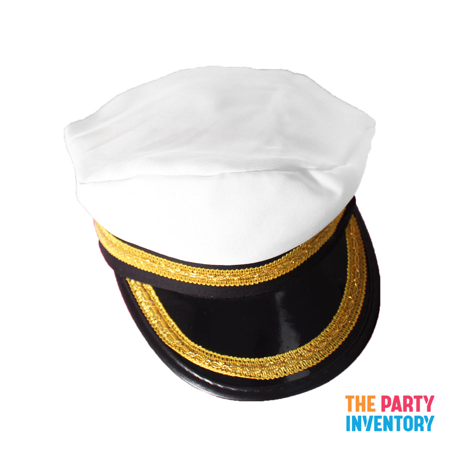 Navy Captain Hat with Gold Trim