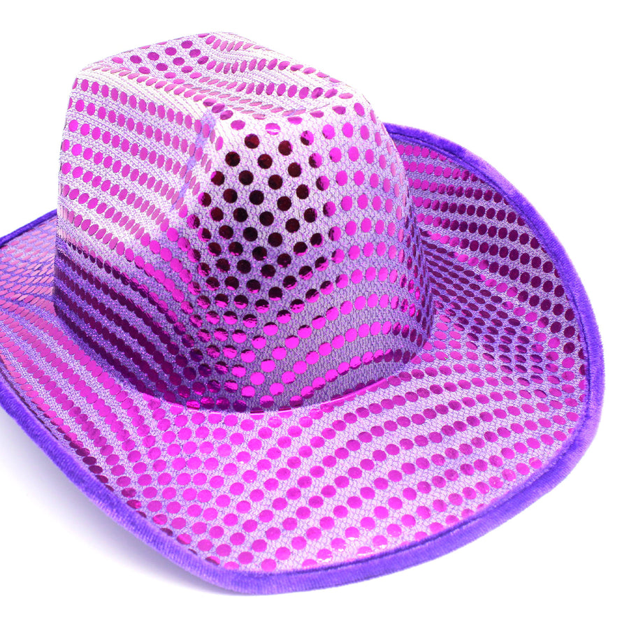 Purple Sequin Cowboy Hat