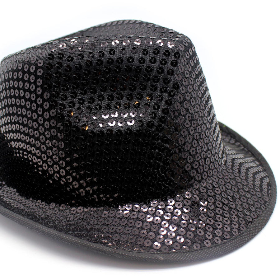 Fluro Sequin Trilby Hat (Black)