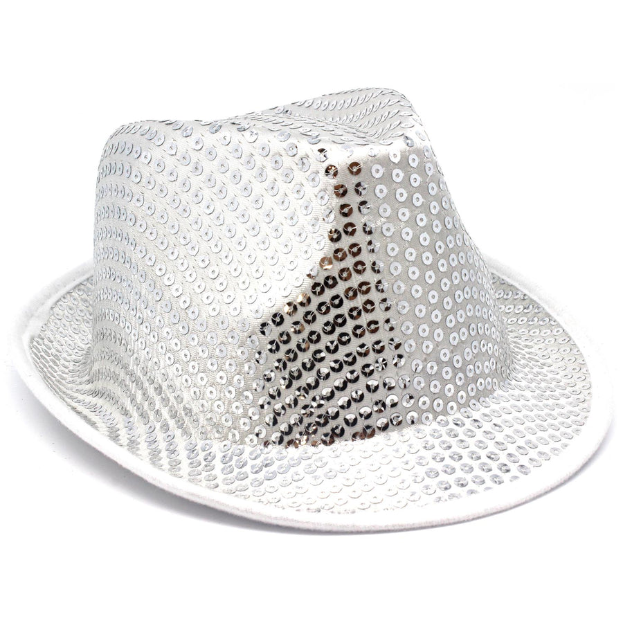 Fluro Sequin Trilby Hat (White)