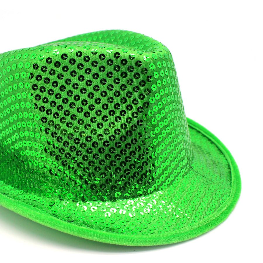 Fluro Sequin Trilby Hat (Green)