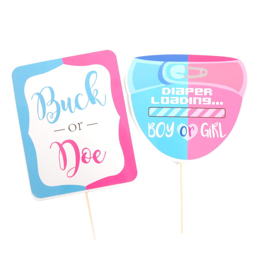 Boy or Girl Gender Reveal Photo Prop Kit