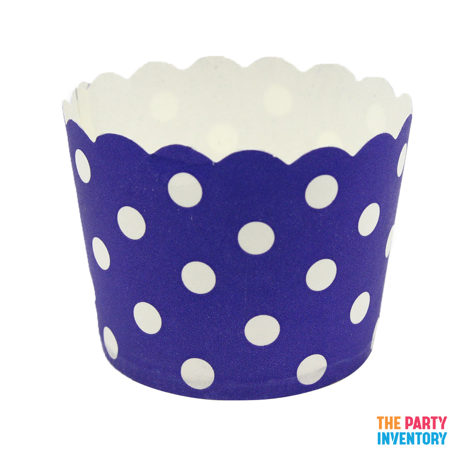 Purple Blue Polka Dot Paper Cupcake Cups (25pk)