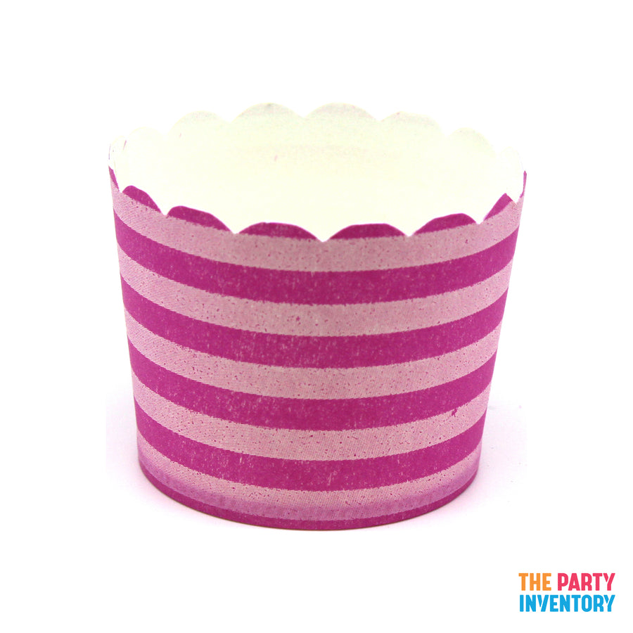 Pink Horizontal Stripe Paper Cupcake Cups (25pk)