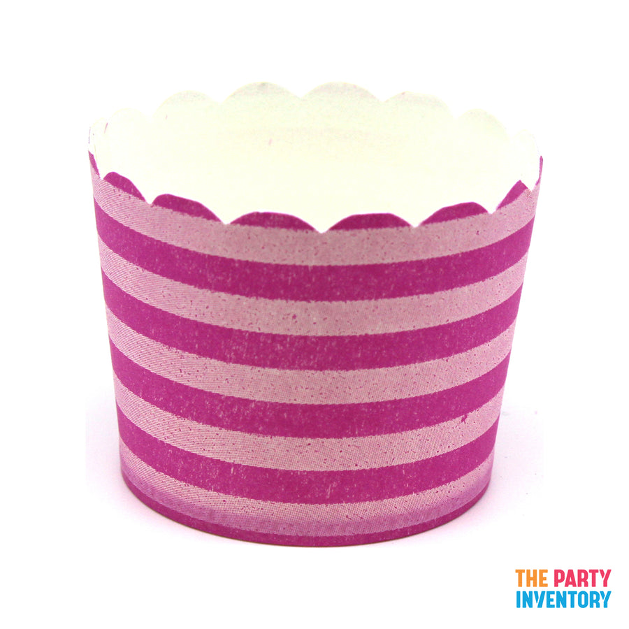 Pink Horizontal Stripe Paper Cupcake Cups (25pk)