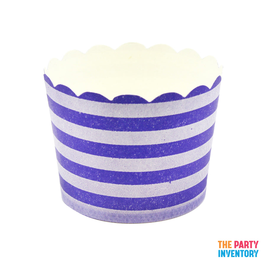 Purple Horizontal Stripe Paper Cupcake Cups (25pk)