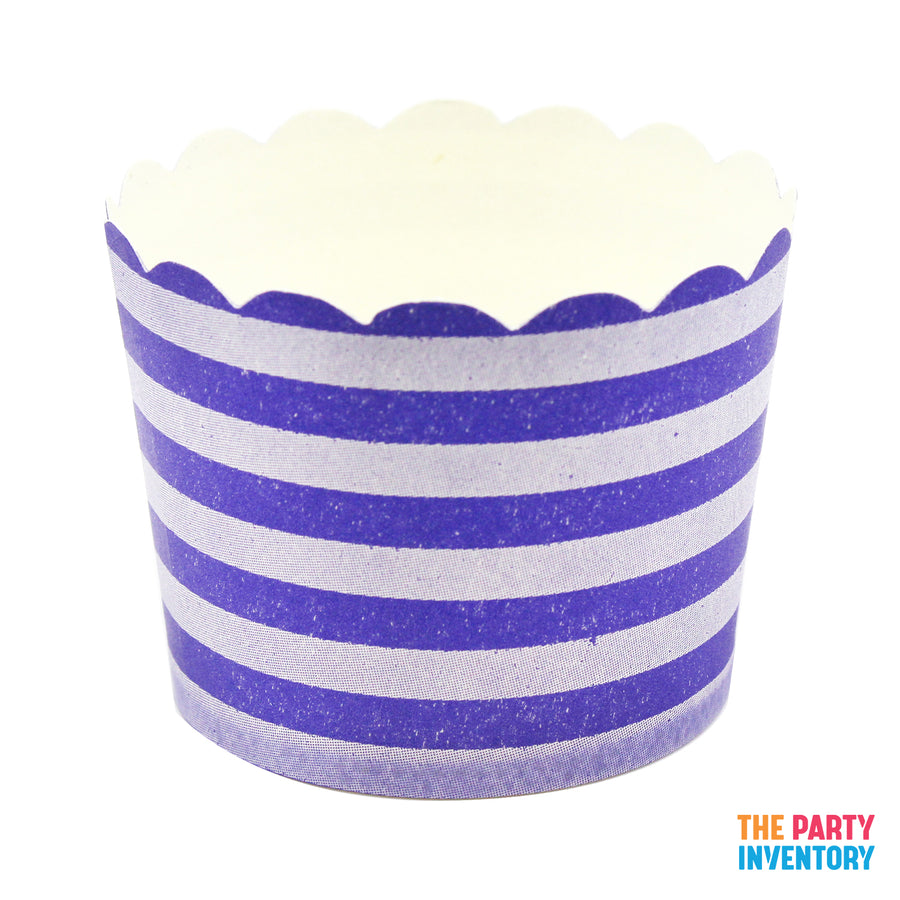 Purple Horizontal Stripe Paper Cupcake Cups (25pk)