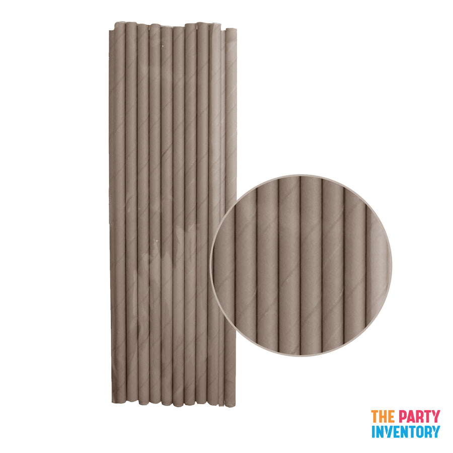 Plain Grey Paper Straws