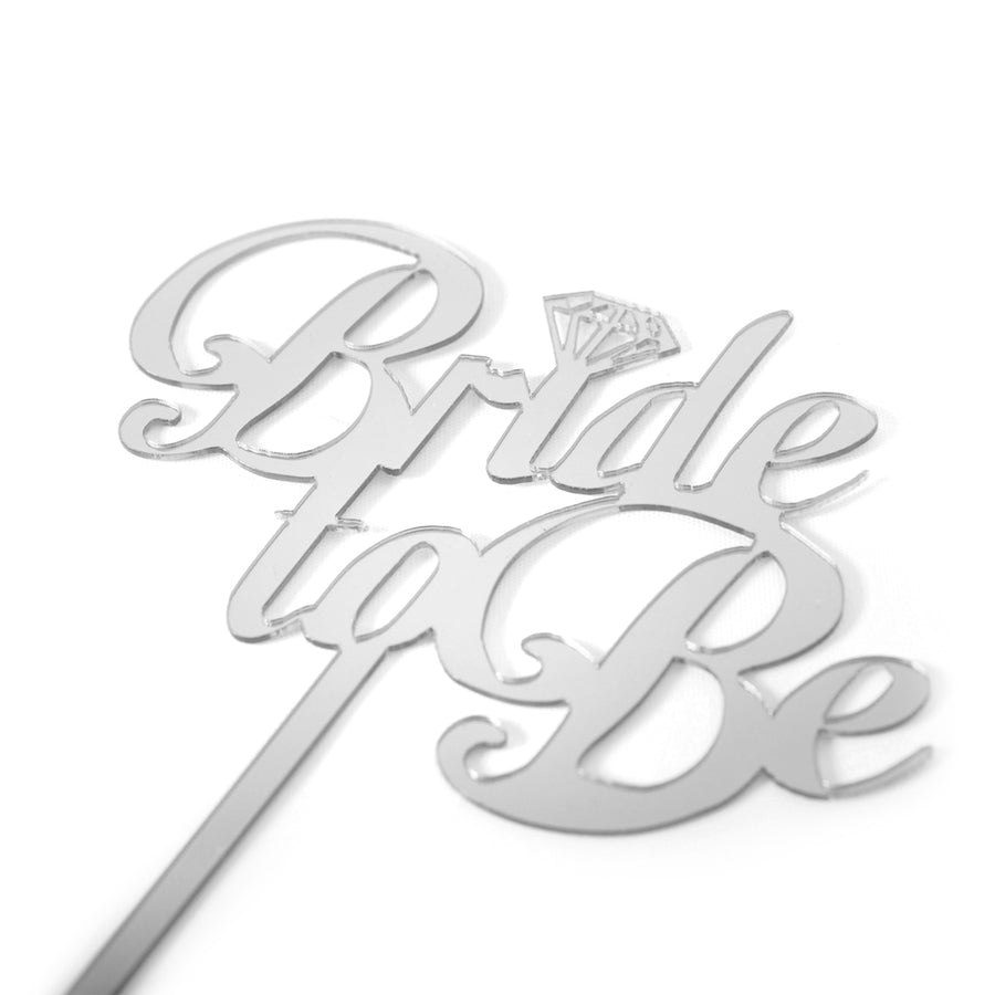 Silver Bride to Be Deluxe Cake Topper