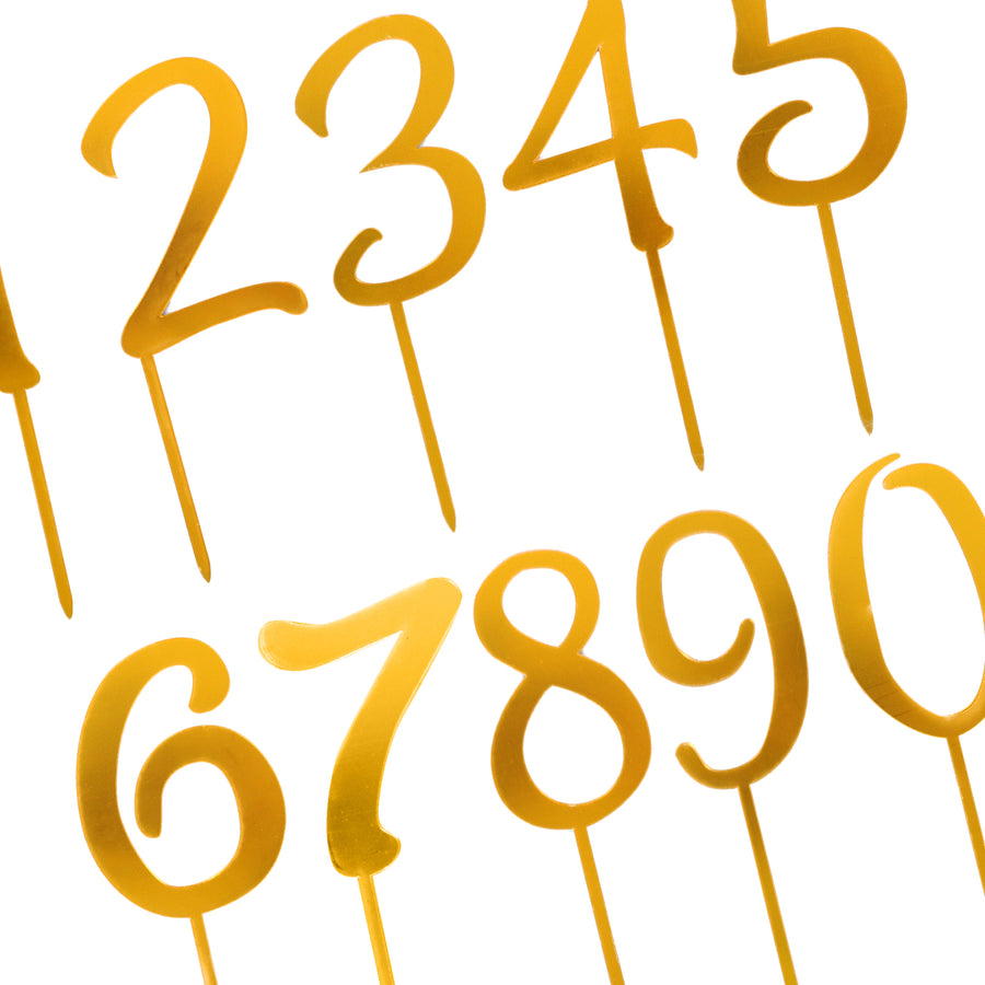 Number Cake Toppers (Gold)