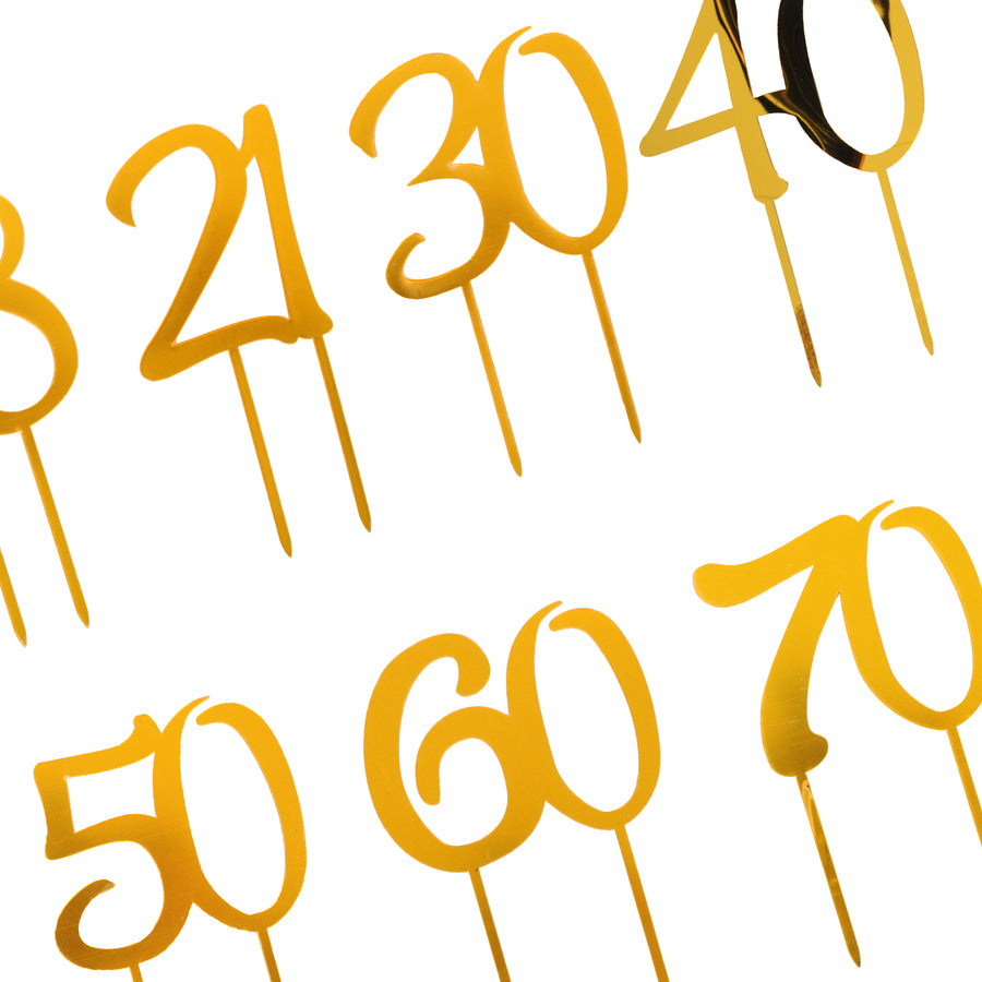 Jumbo Number Cake Toppers (Gold)