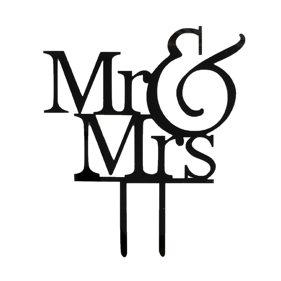 Mr & Mrs Jumbo Black Cake Topper