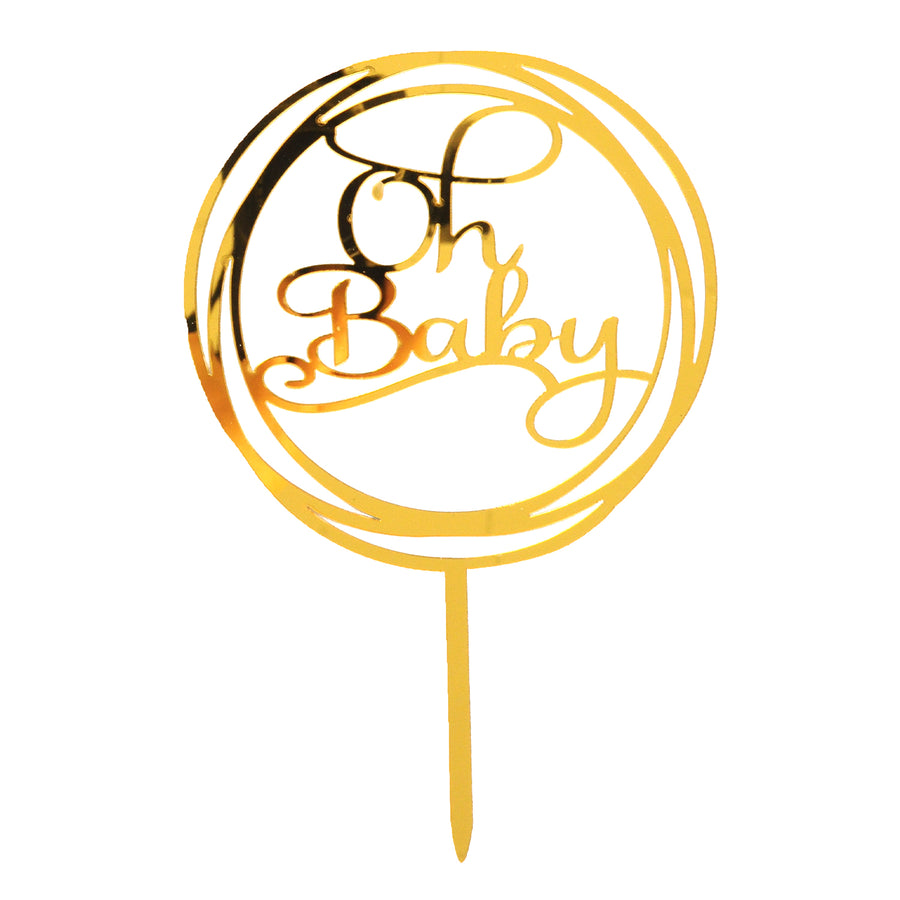 Oh Baby Cake Topper (Gold)