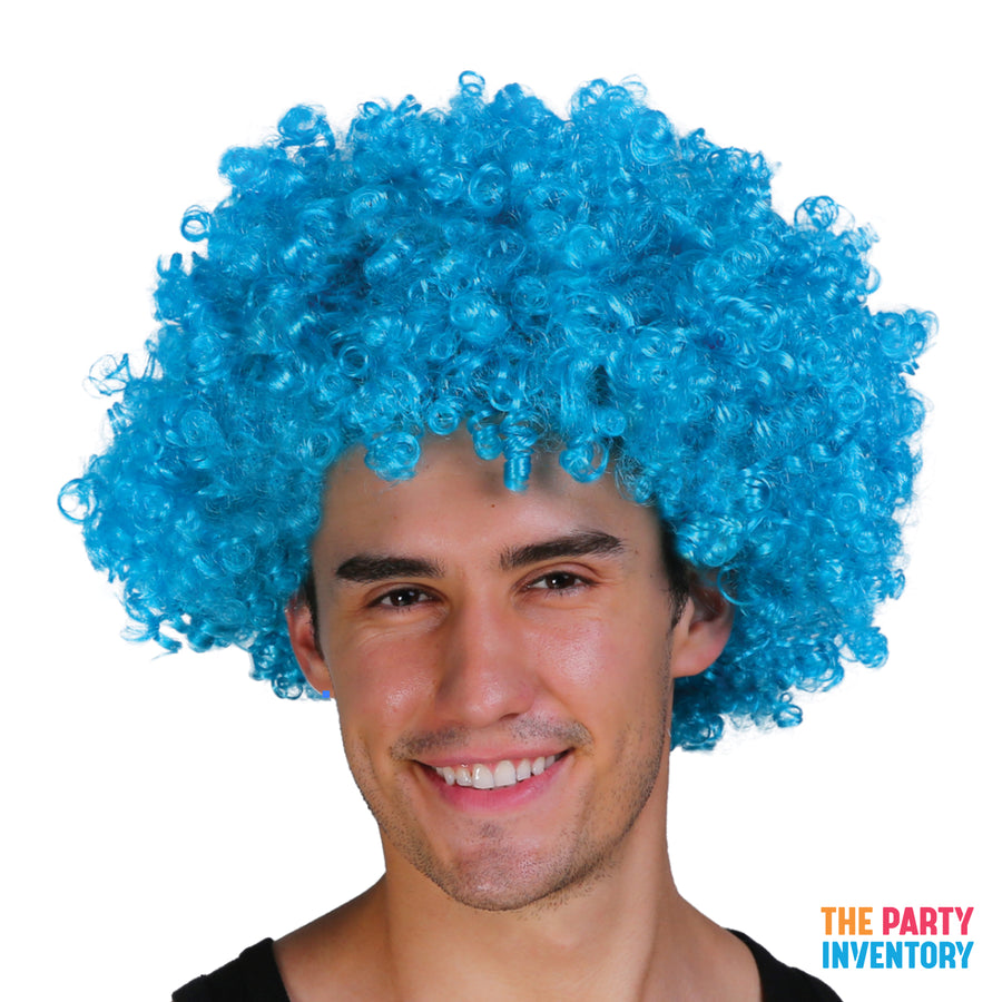 Mens Afro Wig (Light Blue)