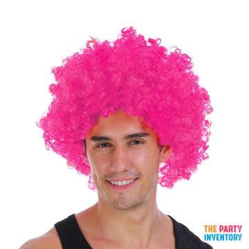 Mens Afro Wig (Hot Pink)