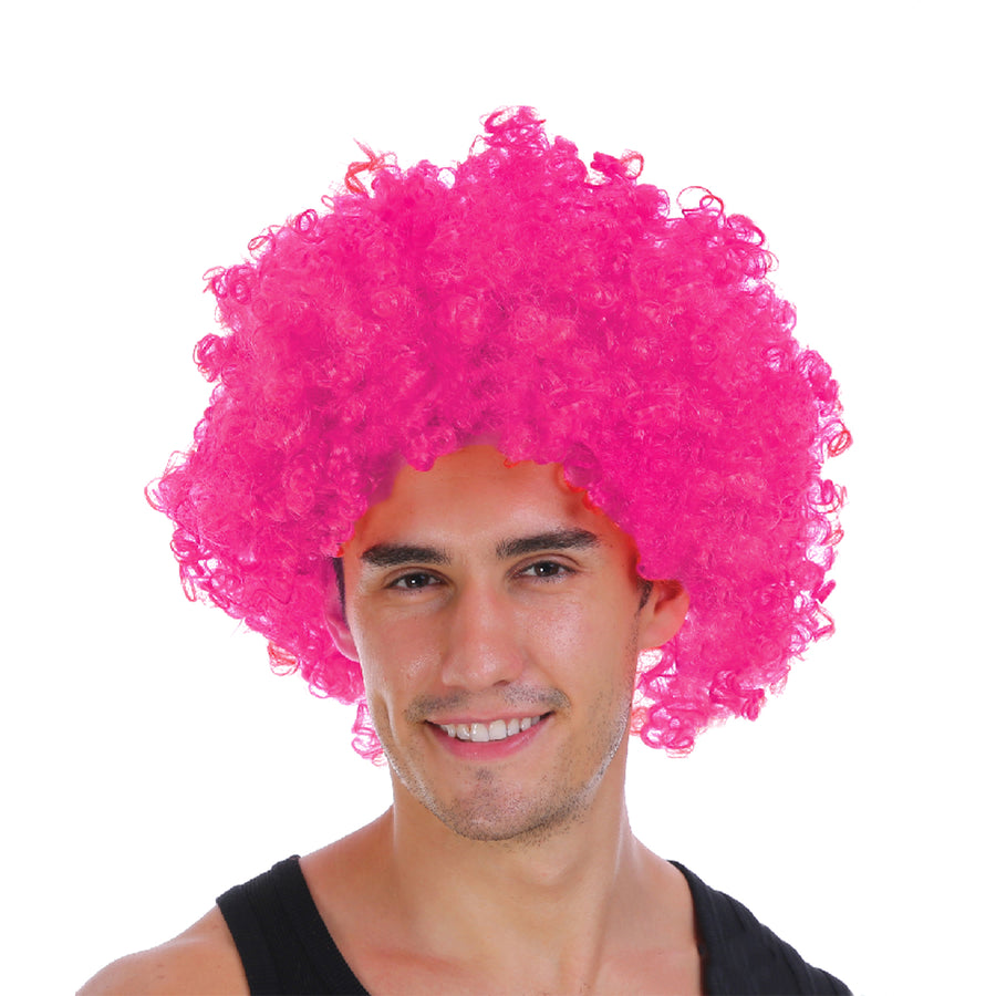 Mens Afro Wig (Hot Pink)