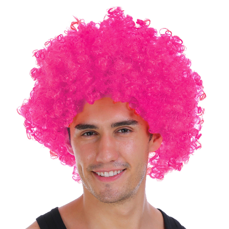 Mens Afro Wig (Hot Pink)