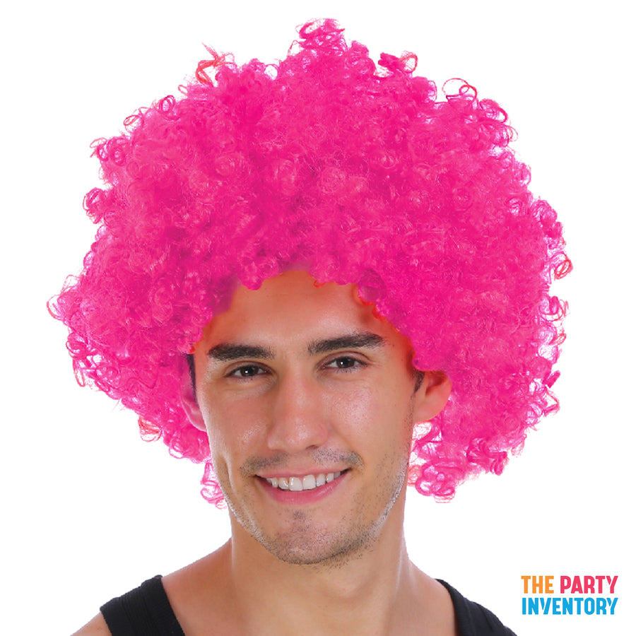 Mens Afro Wig (Hot Pink)