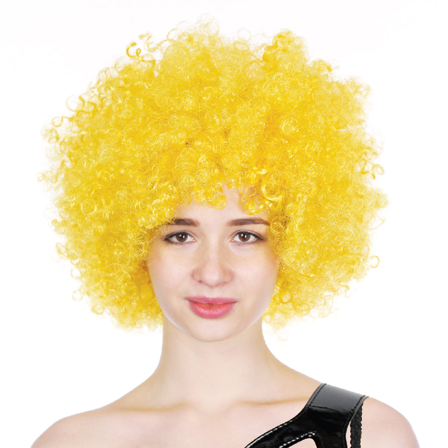 Yellow afro shop wig